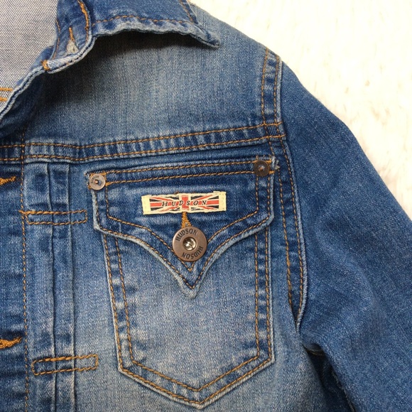 HUDSON Elbow Patch Kids Denim Jacket Size S - Picture 4 of 8